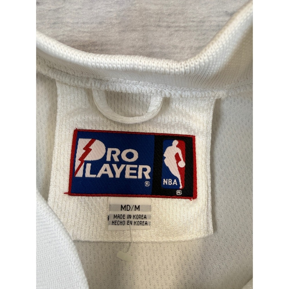 Vintage Pro Layer Detroit Pistons NBA Warm Up Jacket Mens Medium White 90s Mesh - Picture 3 of 8